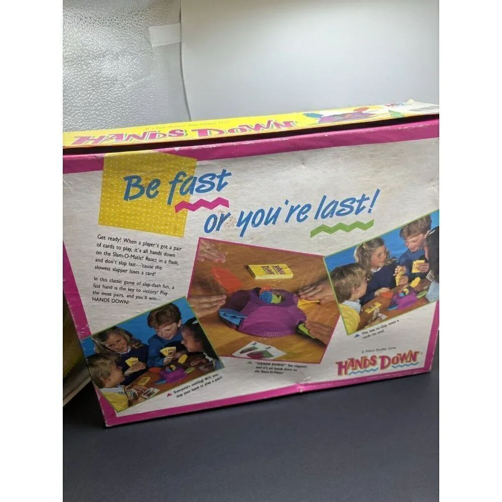 1987 Milton Bradley Hands Down Game. Missing 2 Cards and directions
